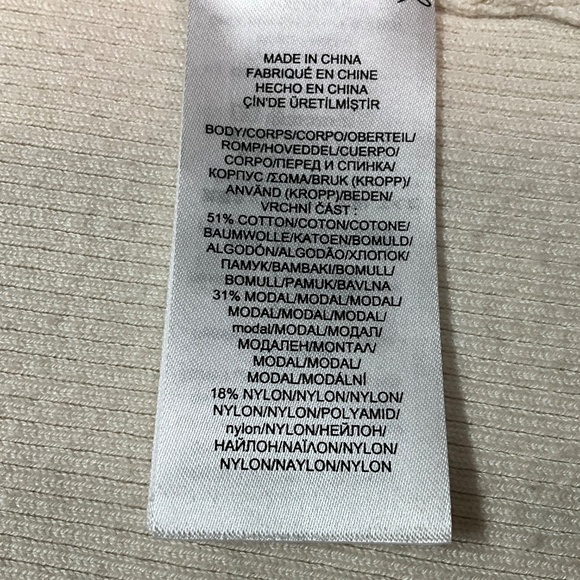 LAUREN RALPH LAUREN Cotton Modal Blend Open Front Cardigan Grey & Cream Sz M - Picture 9 of 11